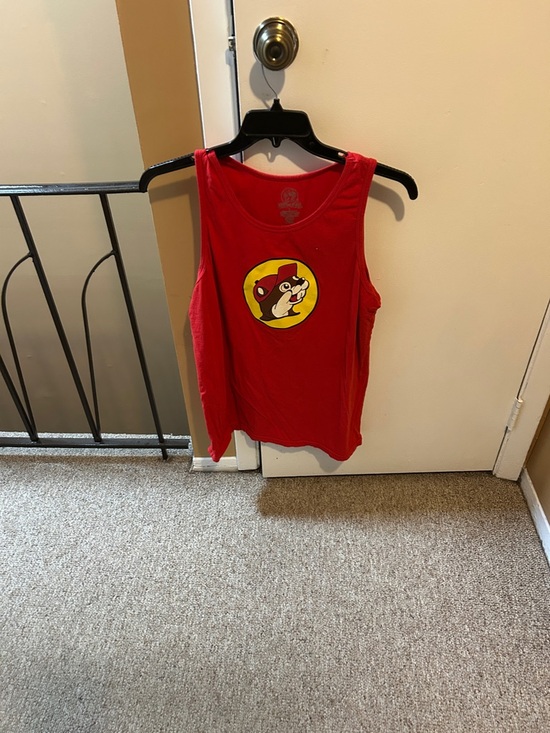 BUC-EE'S Tops - Red Graphic Tank Top with Logo